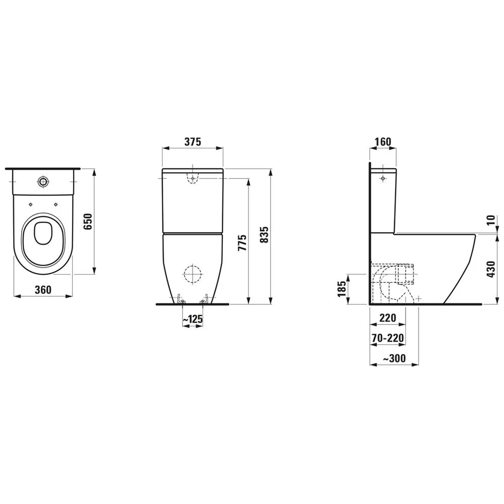 LAUFEN PRO Spülkasten für Kombination, WA seitlich Bild 2