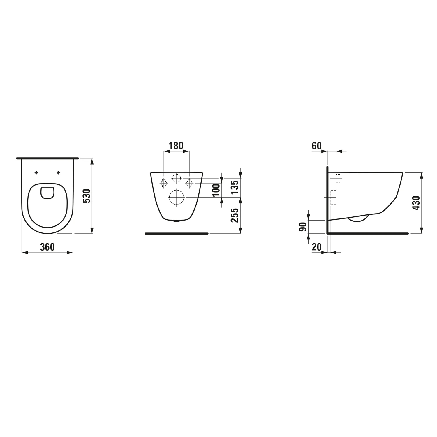 LAUFEN PRO Wand-WC Tiefspüler ohne Spülrand Bild 5