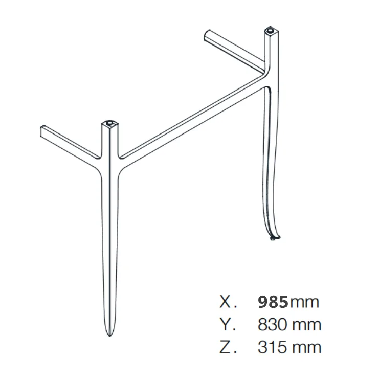 Rysunek techniczny ramy z wymiarami, Laufen