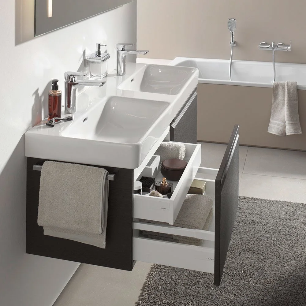 LAUFEN PRO S Waschtischunterbau 126 cm mit 2 Auszügen und Innenschublade Bild 2