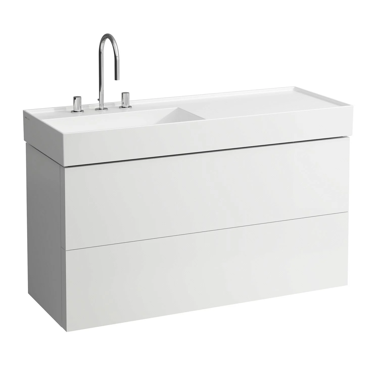 LAUFEN Kartell Waschtischunterbau 118 cm mit 2 Auszügen und Push & Pull Funktion
