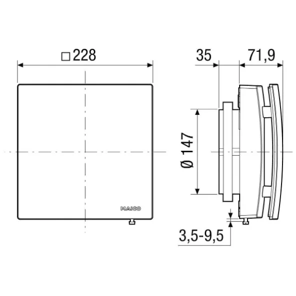 MAICO Innenverschlussklappe, elektrisch AE 15/1 Bild 2