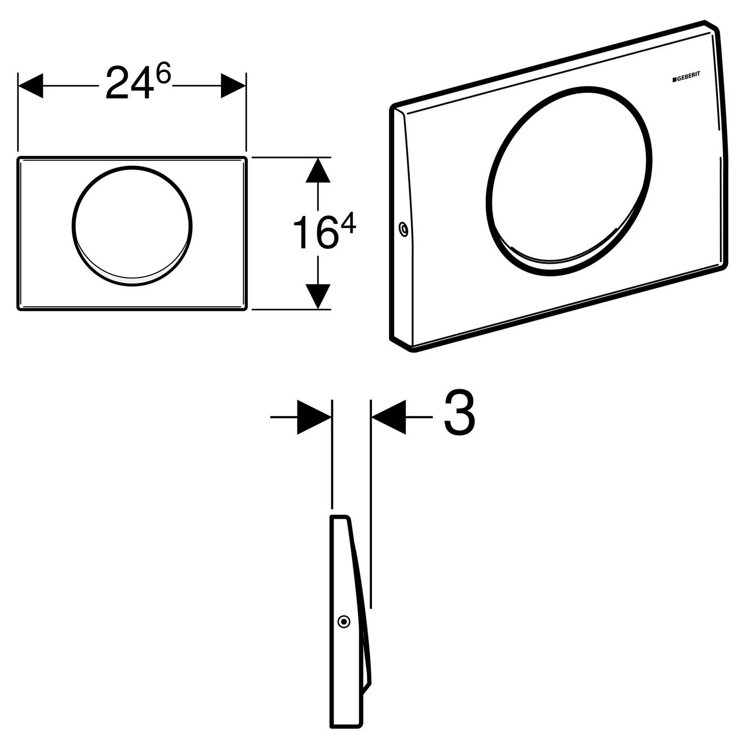 Geberit Betätigungsplatte Modell Delta10 Bild 2