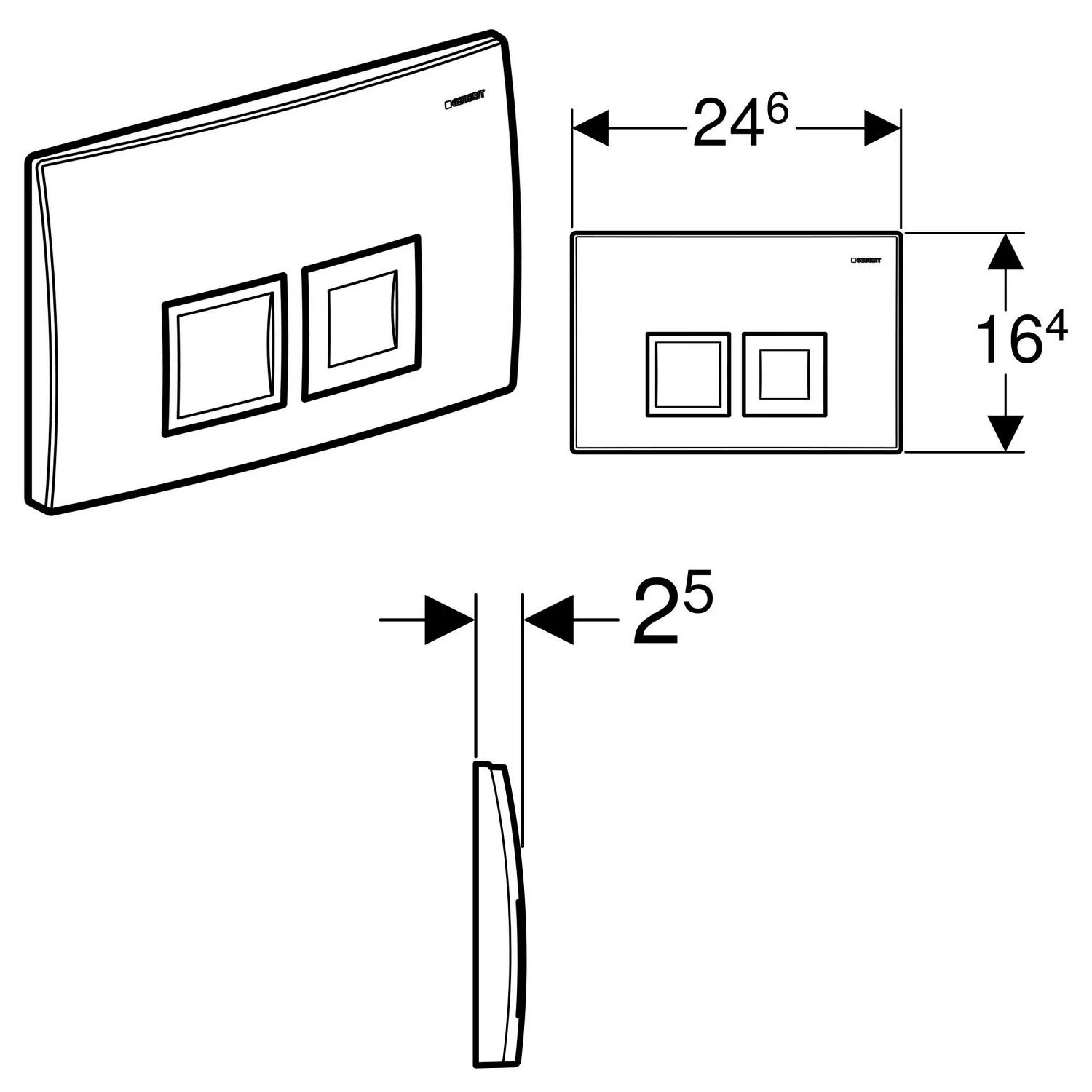 Geberit Betätigungsplatte Modell Delta50 Bild 3