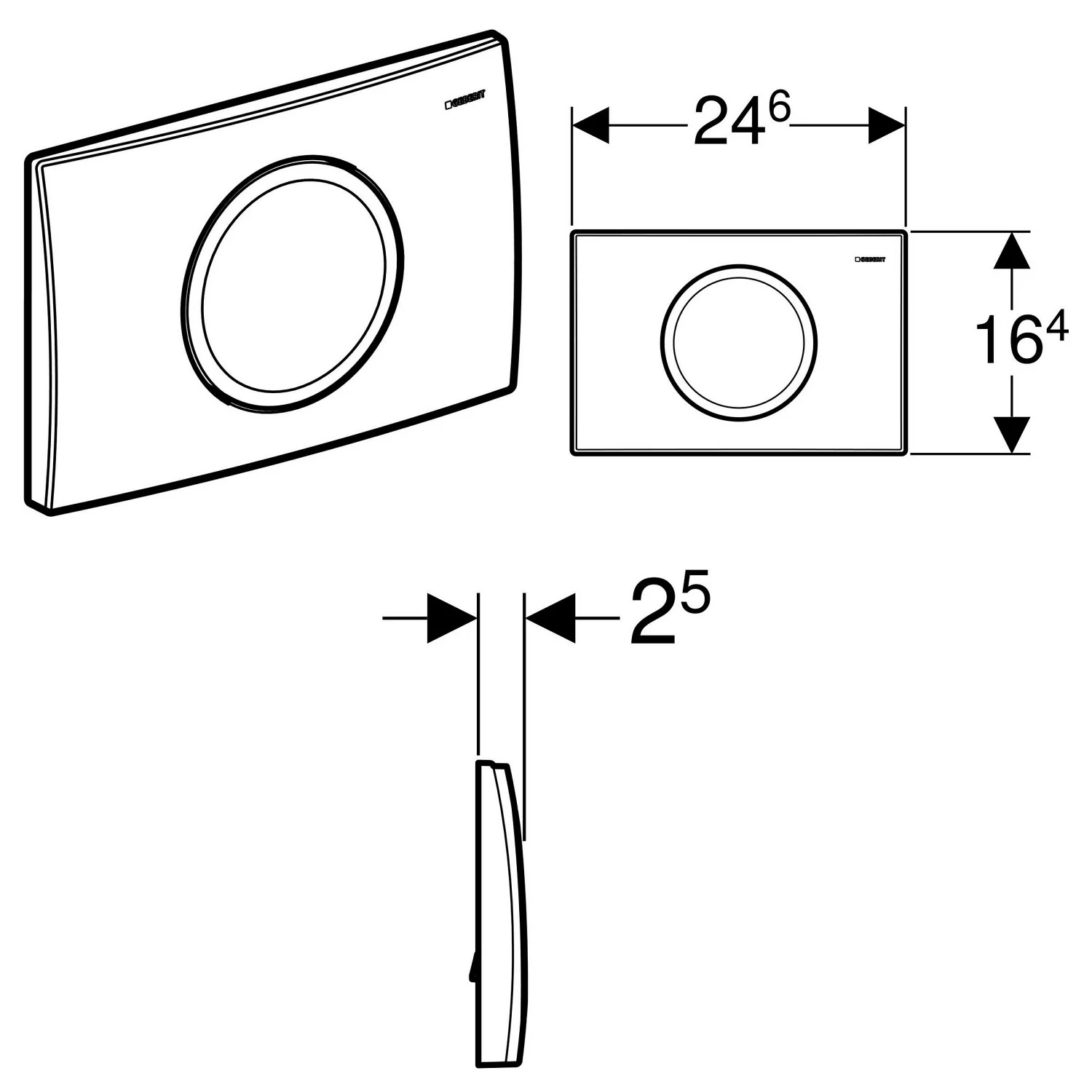 Geberit Betätigungsplatte Modell Delta 15 Bild 2