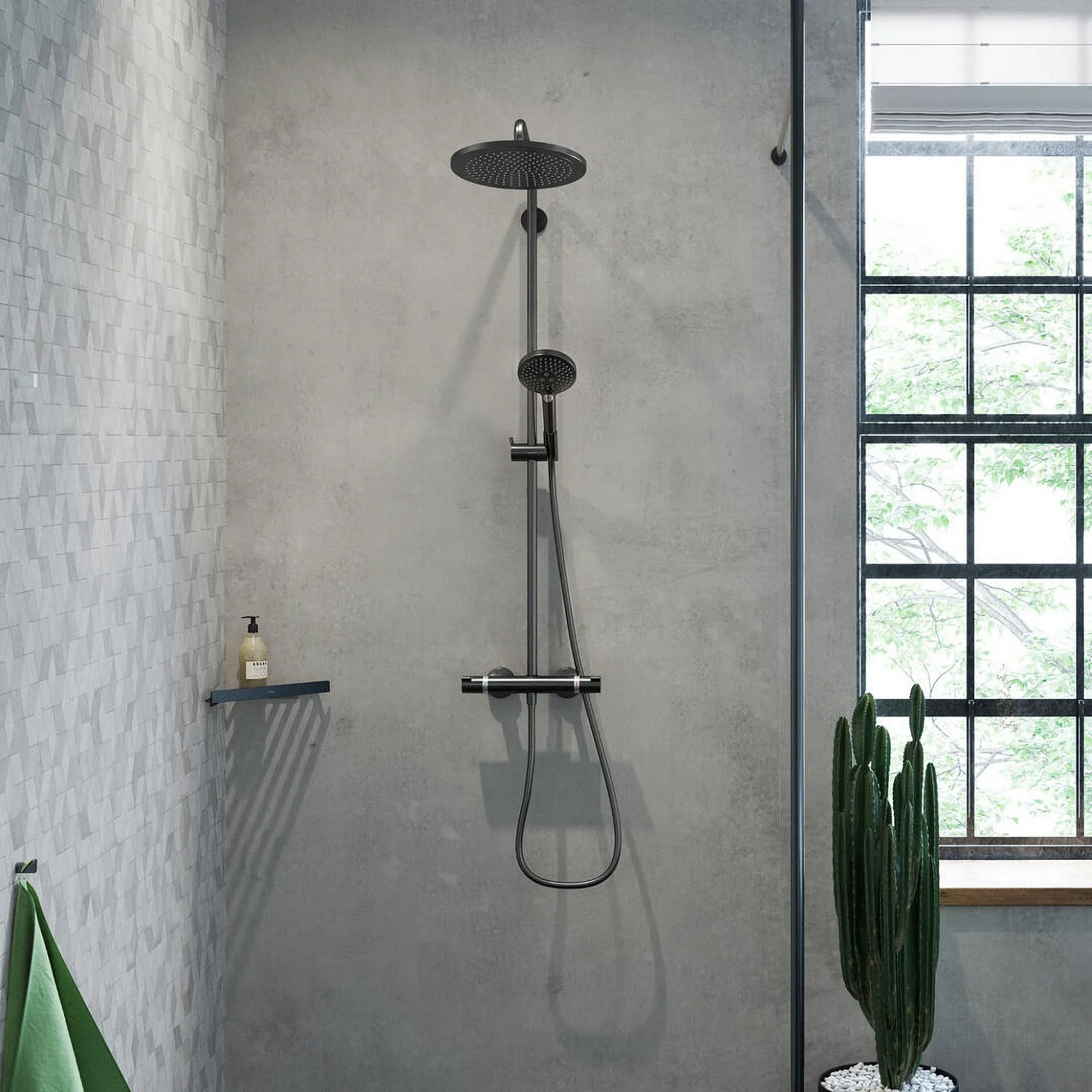 Armatura prysznicowa w nowoczesnej łazience, hansgrohe