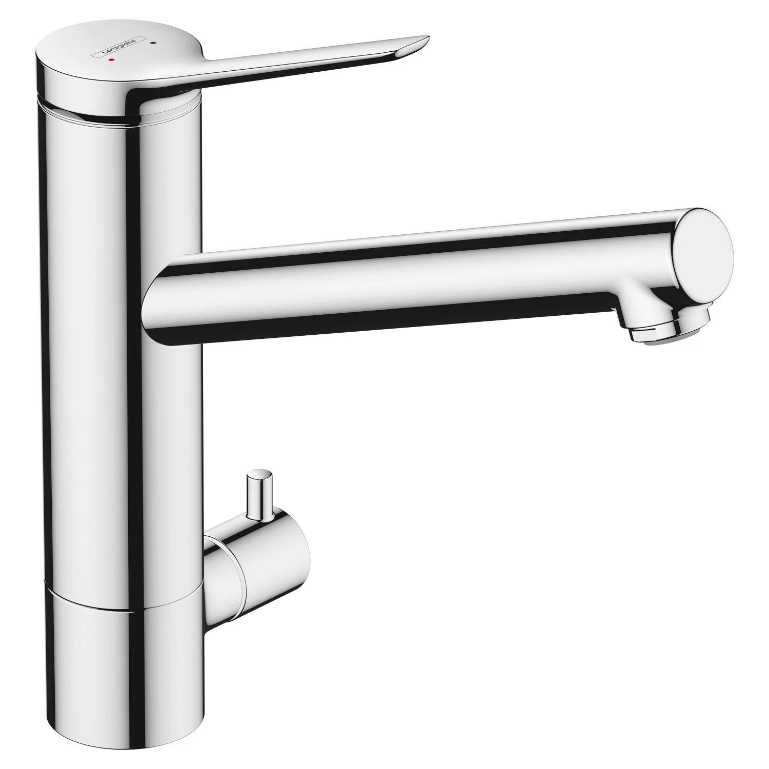 Chromowana bateria kuchenna widok z boku, hansgrohe
