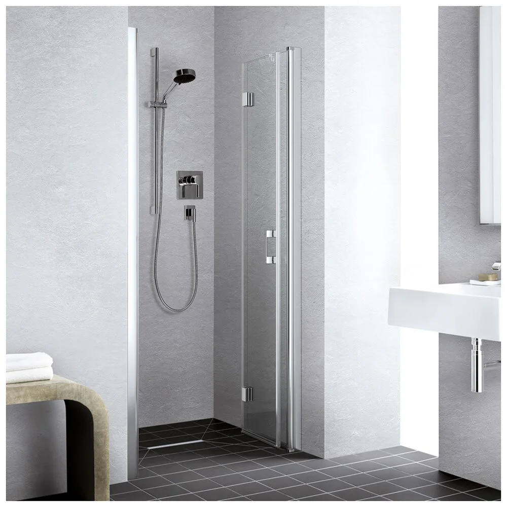 Kermi Liga Pendel-Falttür für Duschwanne 90 cm mit 2 Glasflügeln, Anschlag rechts Bild 2