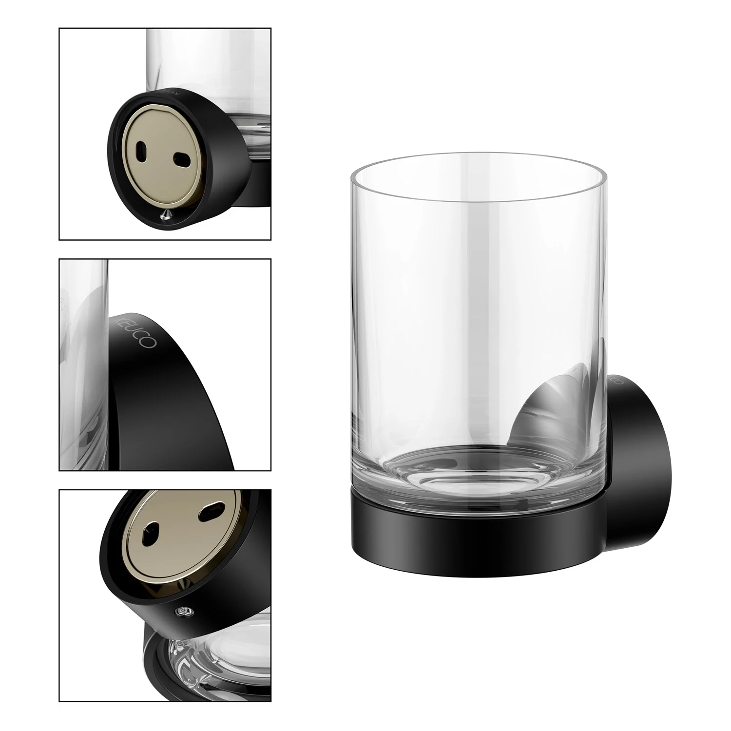 Keuco Reva Black Selection Glashalter mit Echtkristall-Glas Bild 7