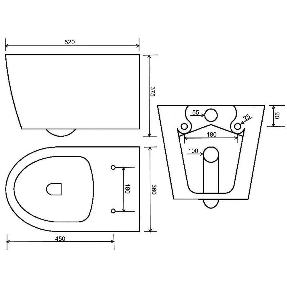 Kronenbach Tube Wand-WC spülrandlos Komplettset slim Bild 5