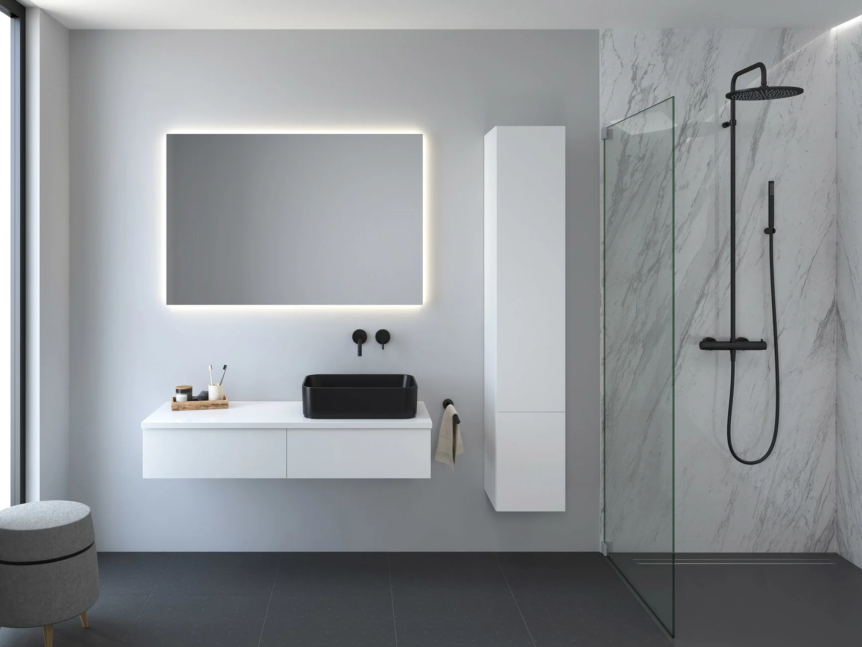 Kronenbach Cube Hochschrank 30 x 168 cm, 2 Türen, Anschlag rechts, mit TIP-ON Bild 3