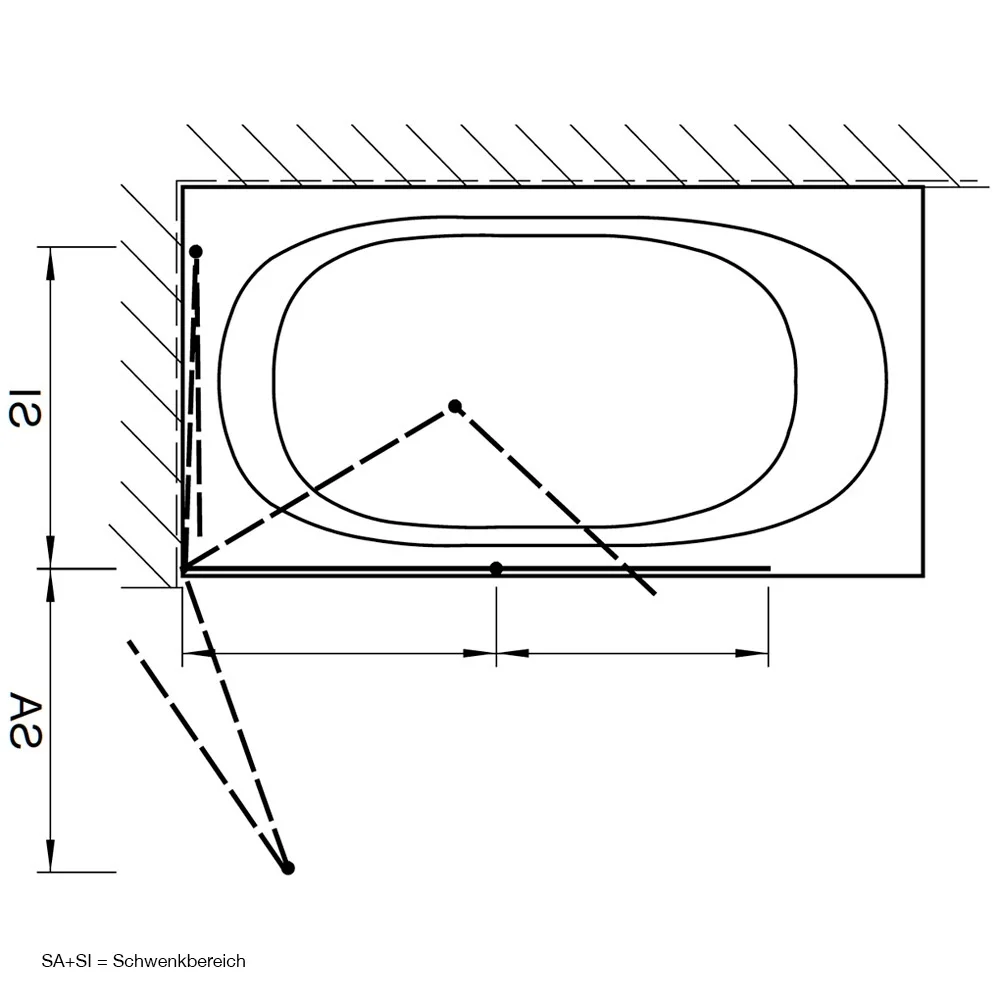 Kronenbach Tube Falttür für Badewanne, 132 x 140 cm, Anschlag links Bild 3