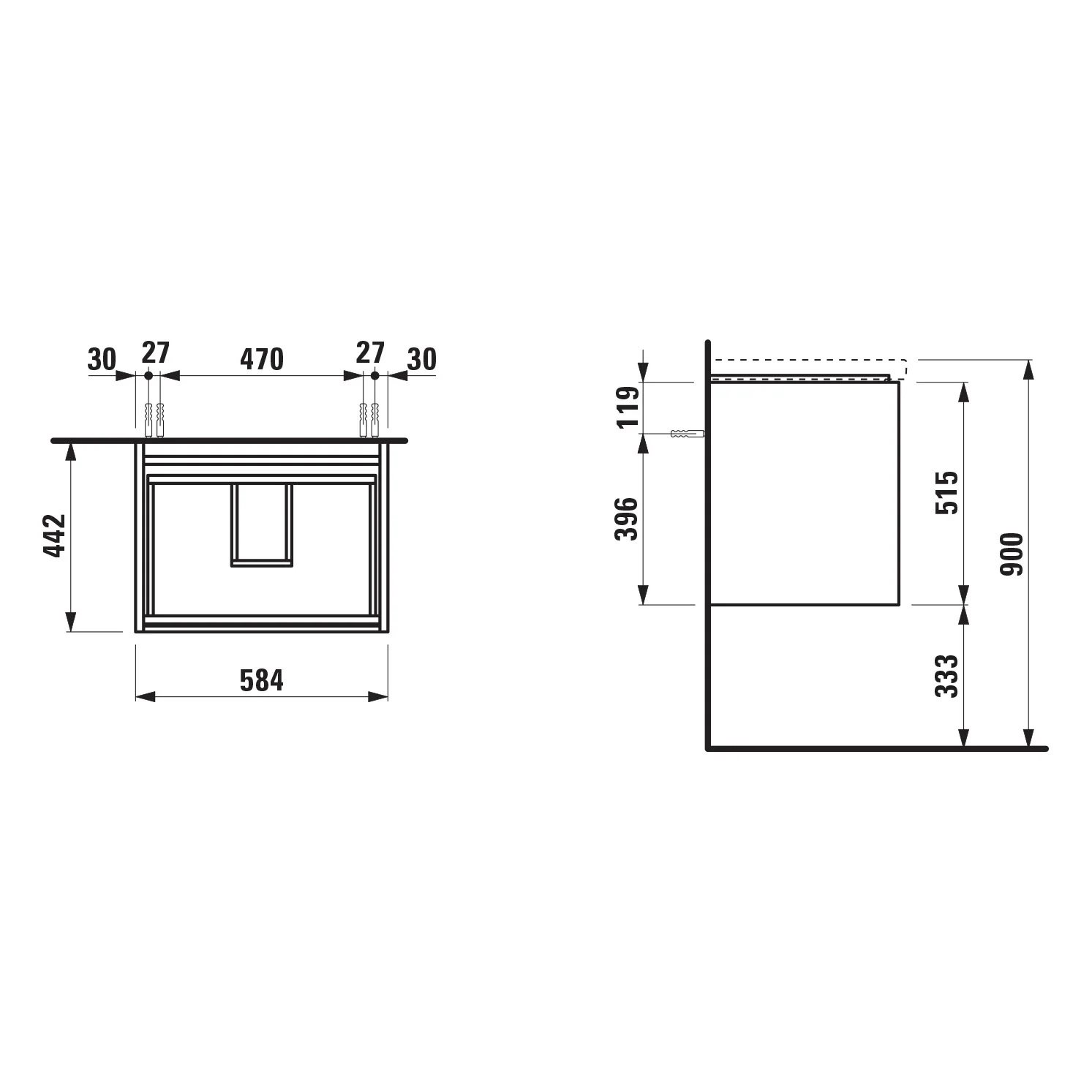 LAUFEN LANI Waschtischunterschrank 60 cm mit 2 Auszügen Bild 5