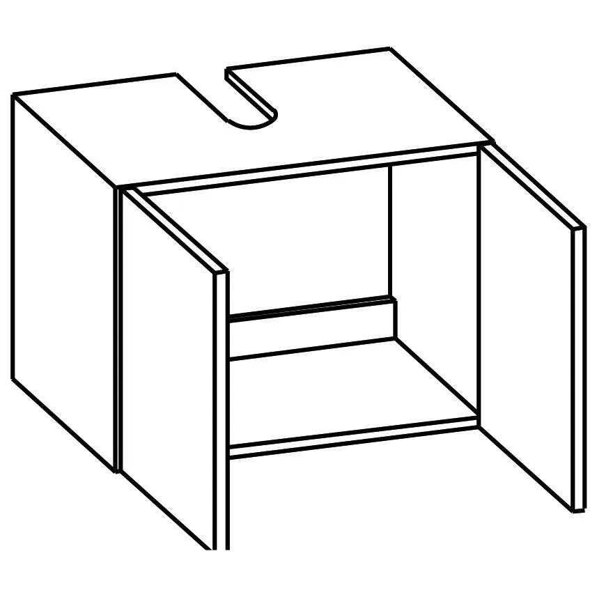 Pelipal Serie 3006 Waschtischunterschrank 60 cm mit 2 Drehtüren Bild 4