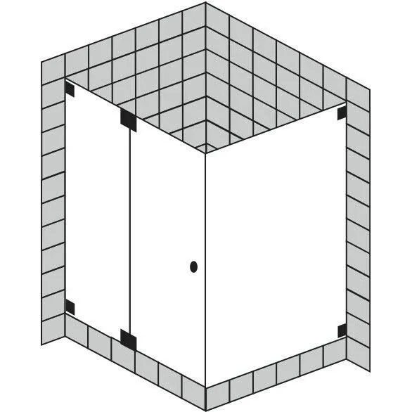 Sprinz Omega Supersteel Edition Tür an Festteil + Seitenwand 100 x 100 x 200 cm Bild 7