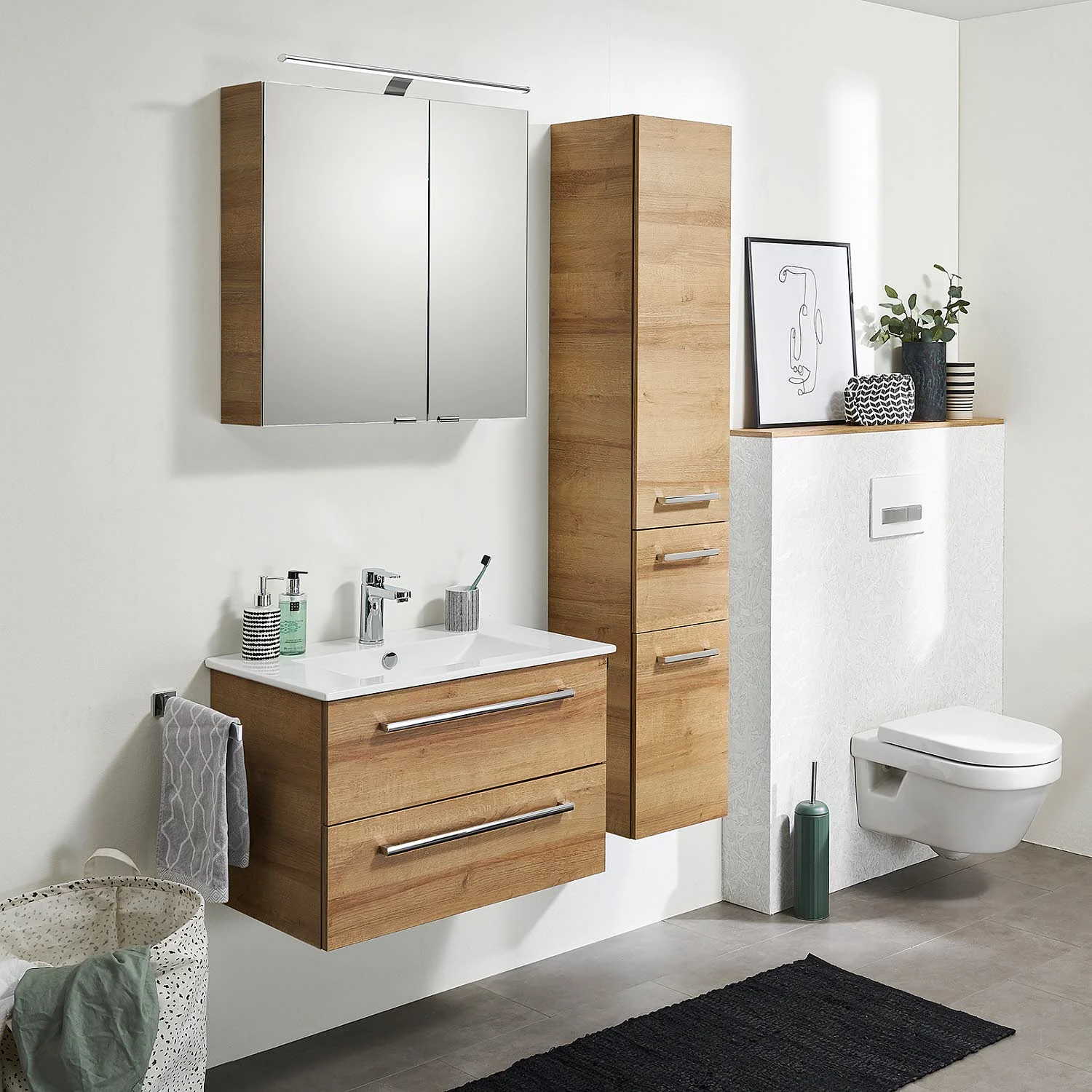 Steinkamp Life 2.0 Badmöbel Set 71 cm mit LED-Spiegelschrank Bild 8