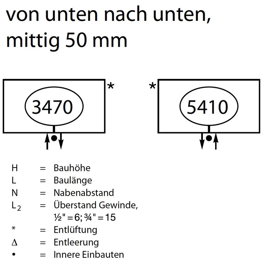 Rysunek techniczny z wymiarami i symbolami, Zehnder