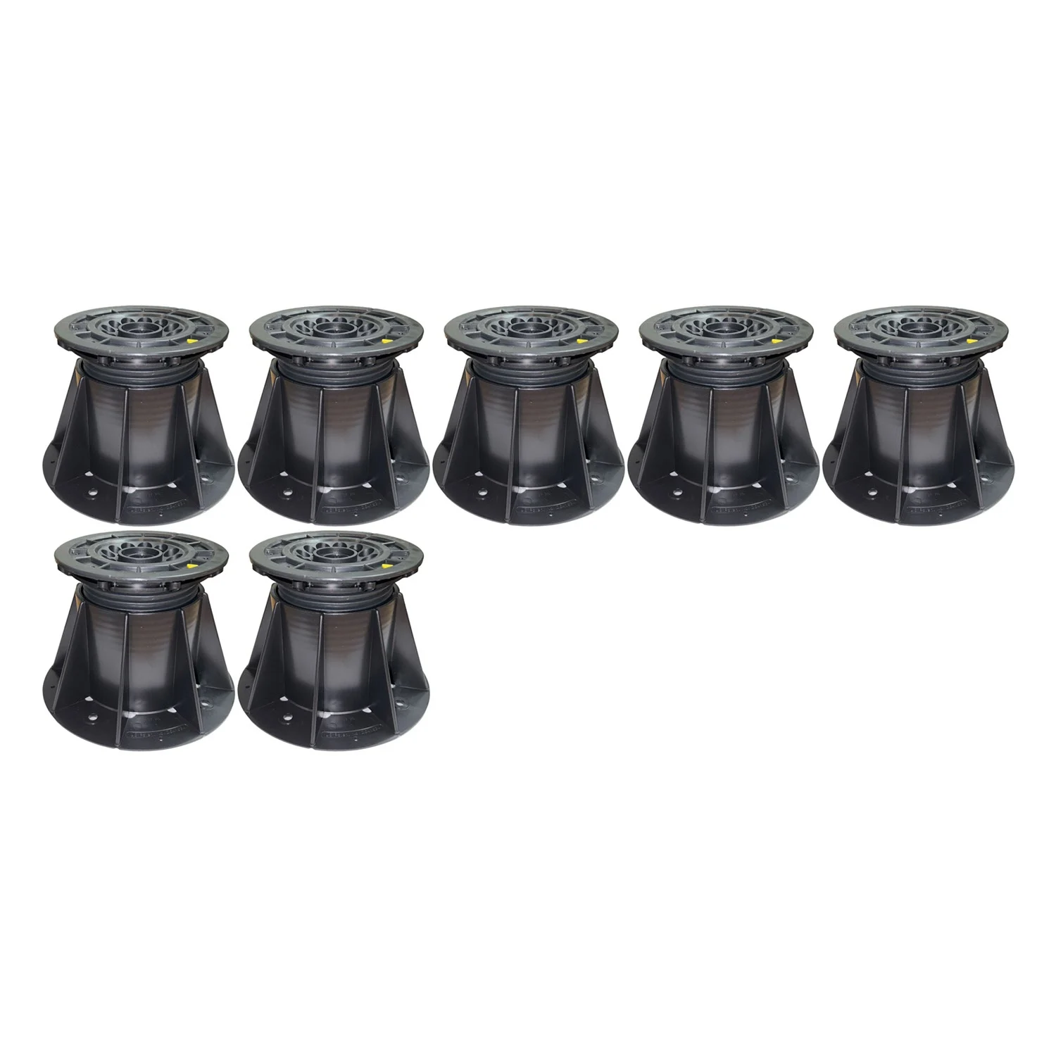 Mauersberger Davisi Stellfuß Stelzlager, Set mit 7 Stk. - Höhenverstellbar 11,7 - 20,1 cm