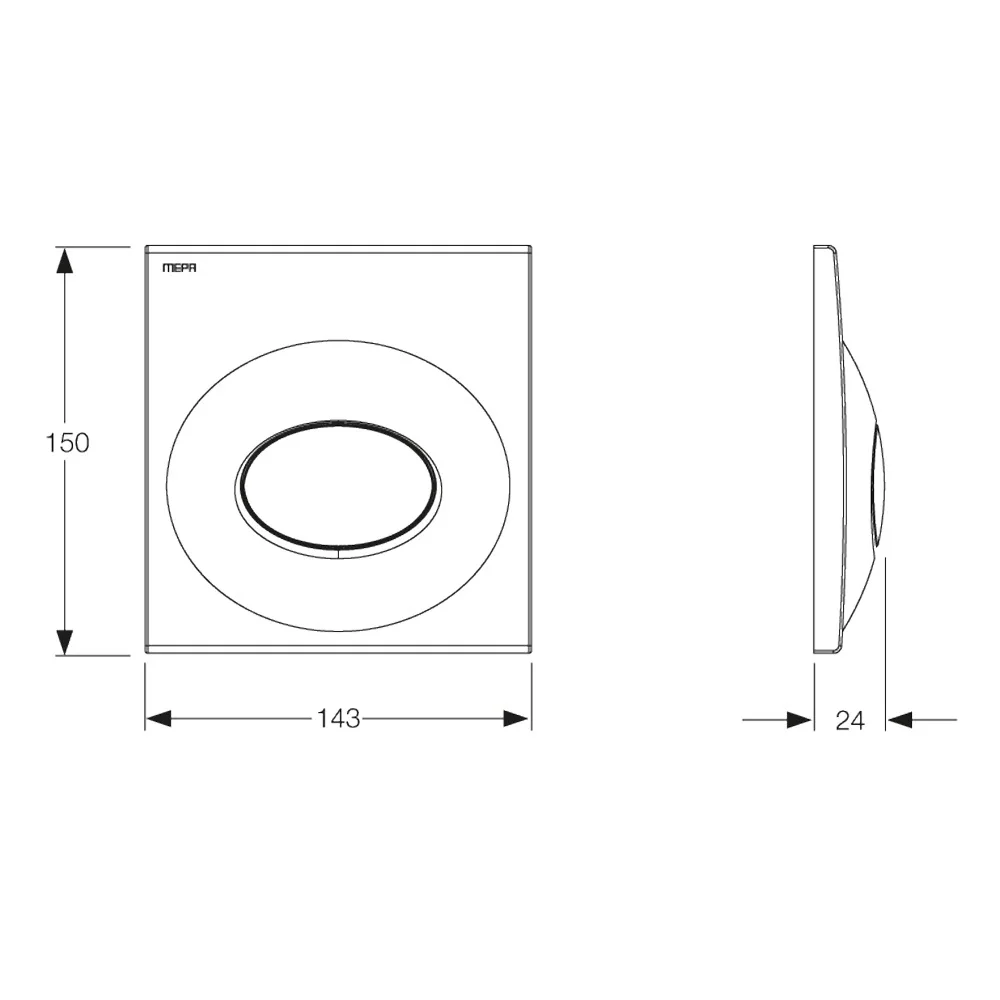 MEPA Drop Frontplatte Urinal-Druckspüler Bild 2