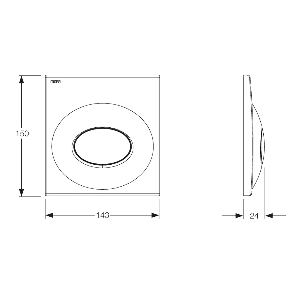 MEPA Drop Frontplatte Urinal-Druckspüler Bild 2