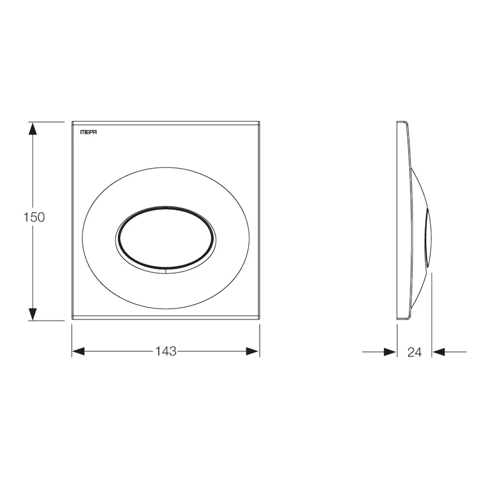 MEPA Drop Frontplatte Urinal-Druckspüler Bild 2