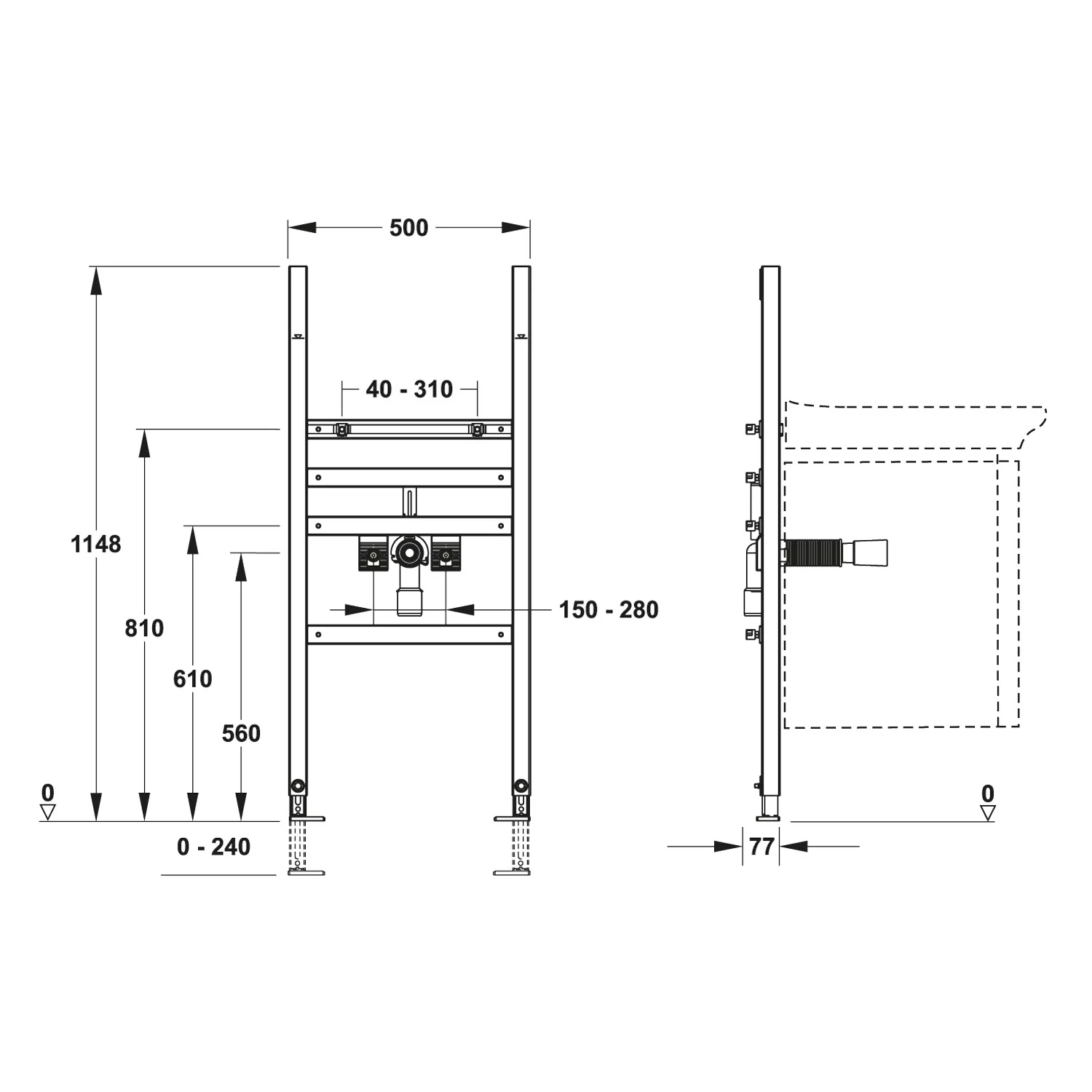 MEPA nextVIT Waschtisch Montageelement für Waschtisch Einlochbatterie Möbelwaschtisch Bild 2