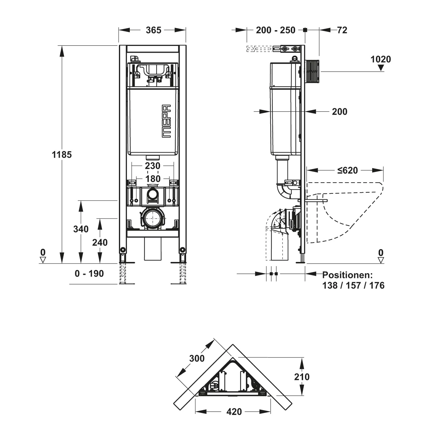 MEPA nextVIT Montageelement für Wand-WC zur Eckmontage Bild 2