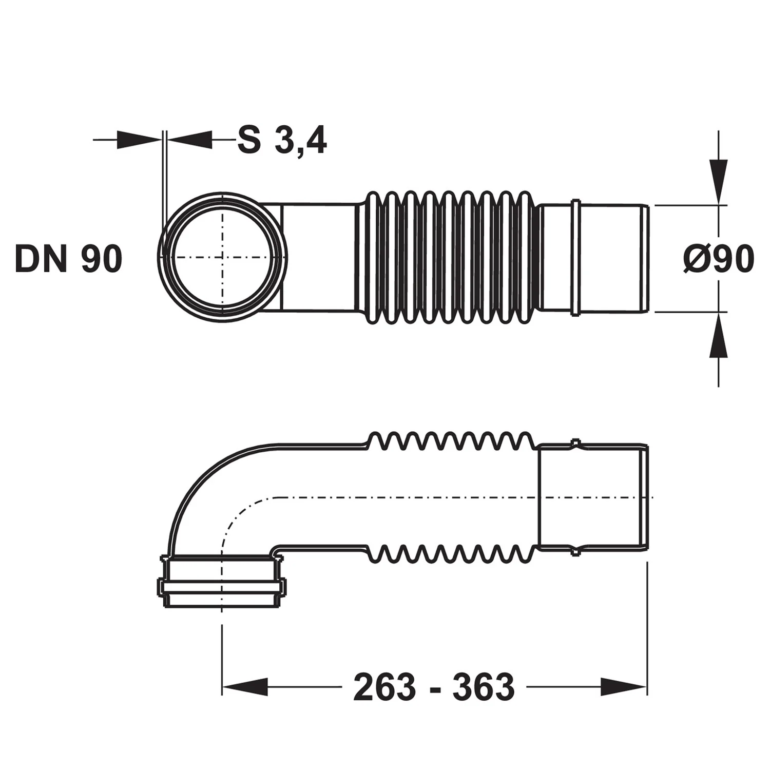 MEPA nextVIT WC-Bogen DN 90/90 PP Flex Bild 3