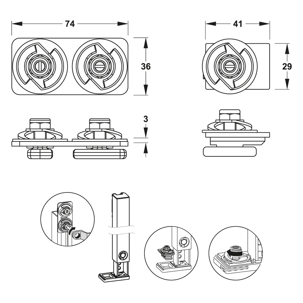MEPA nextVIT Montageset C-Schiene BH 85-100 EC Bild 2