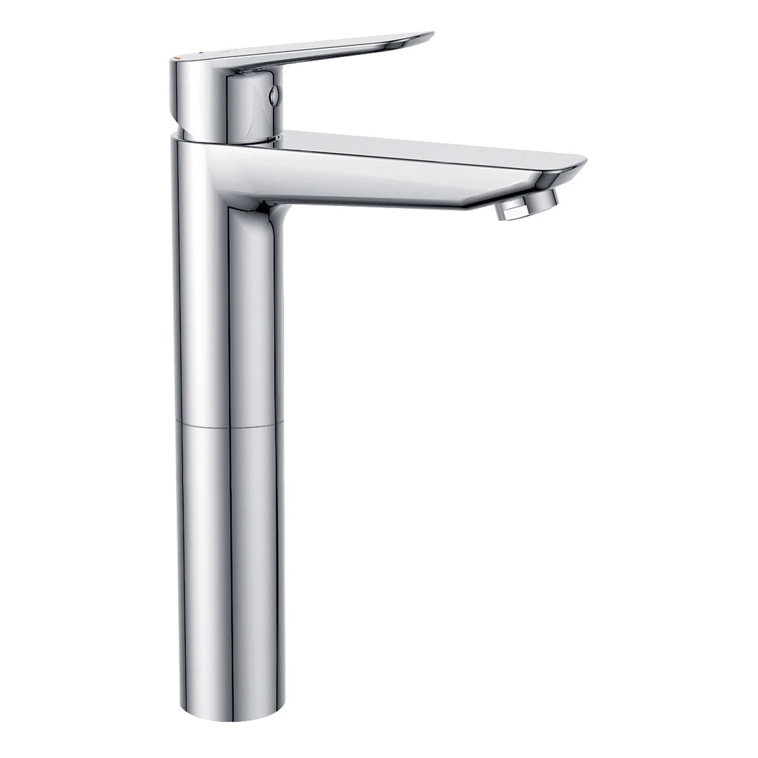Chromowana bateria jednouchwytowa widok z boku wycięcie, Oltens