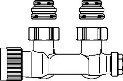 Oventrop Multiblock T Anschlussarmatur Eckform mit Voreinstellung