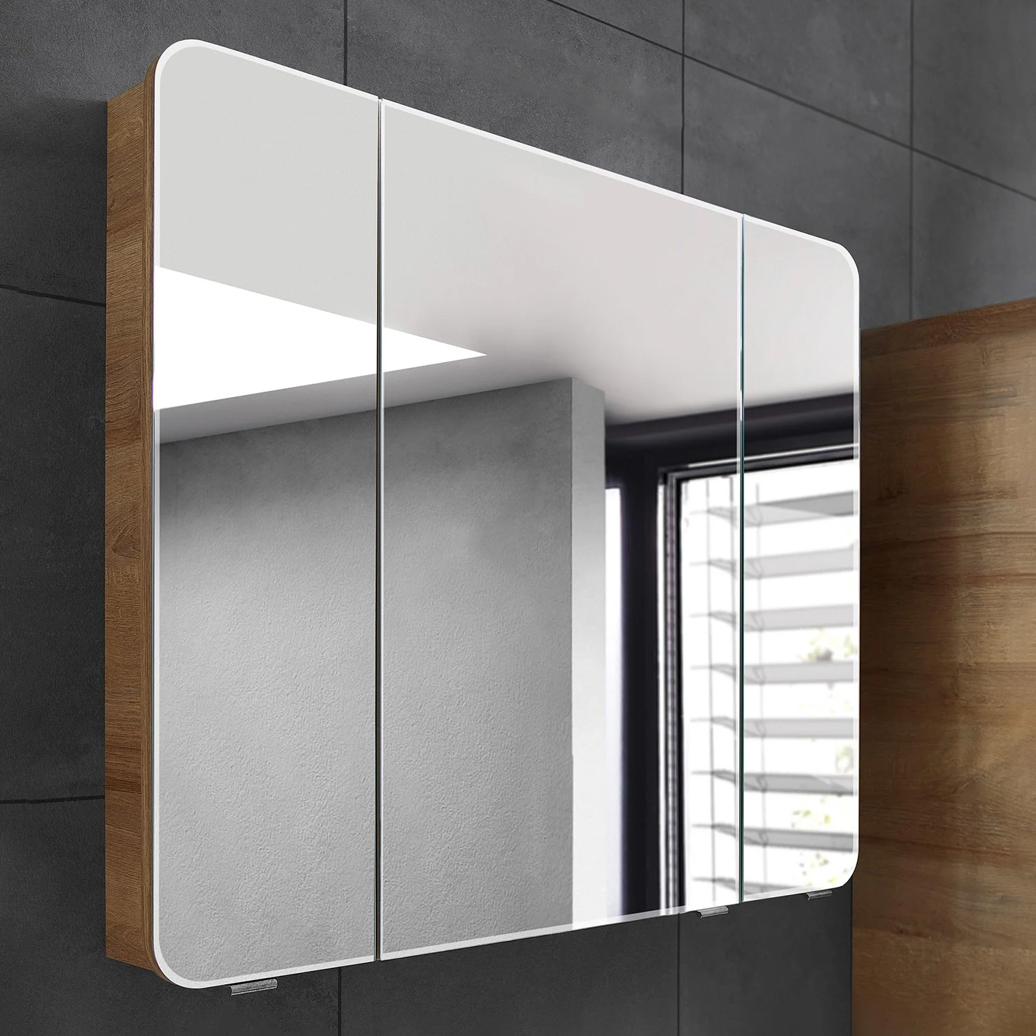 Pelipal Balto Waschtischkombination mit Mineralmarmorwaschtisch 92 cm, Griff Z1 und Spiegelschrank Bild 7