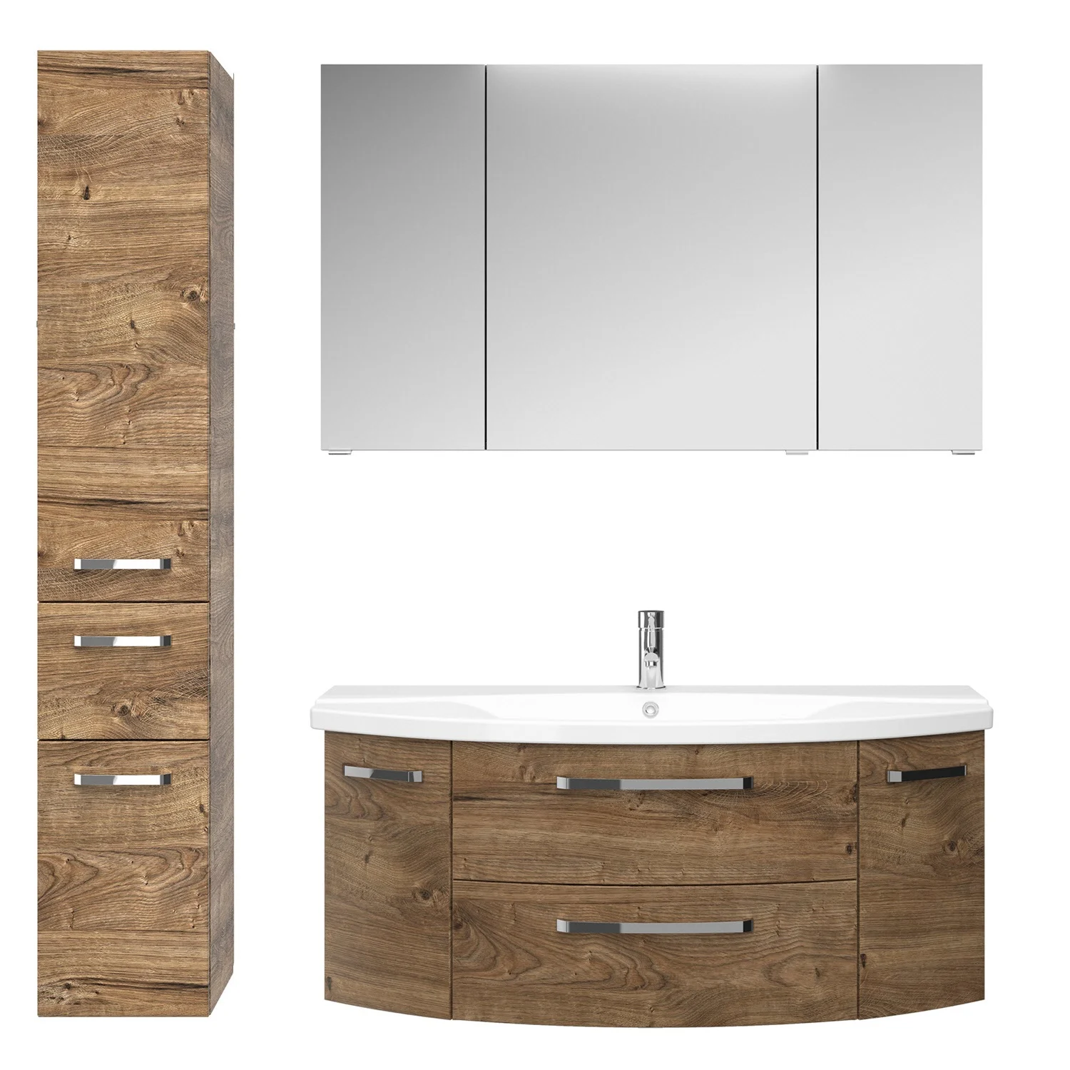 Pelipal Serie 4010 Möbelkombination 120 cm mit Spiegelschrank, Keramikwaschtisch und Waschtischunterschrank Bild 6