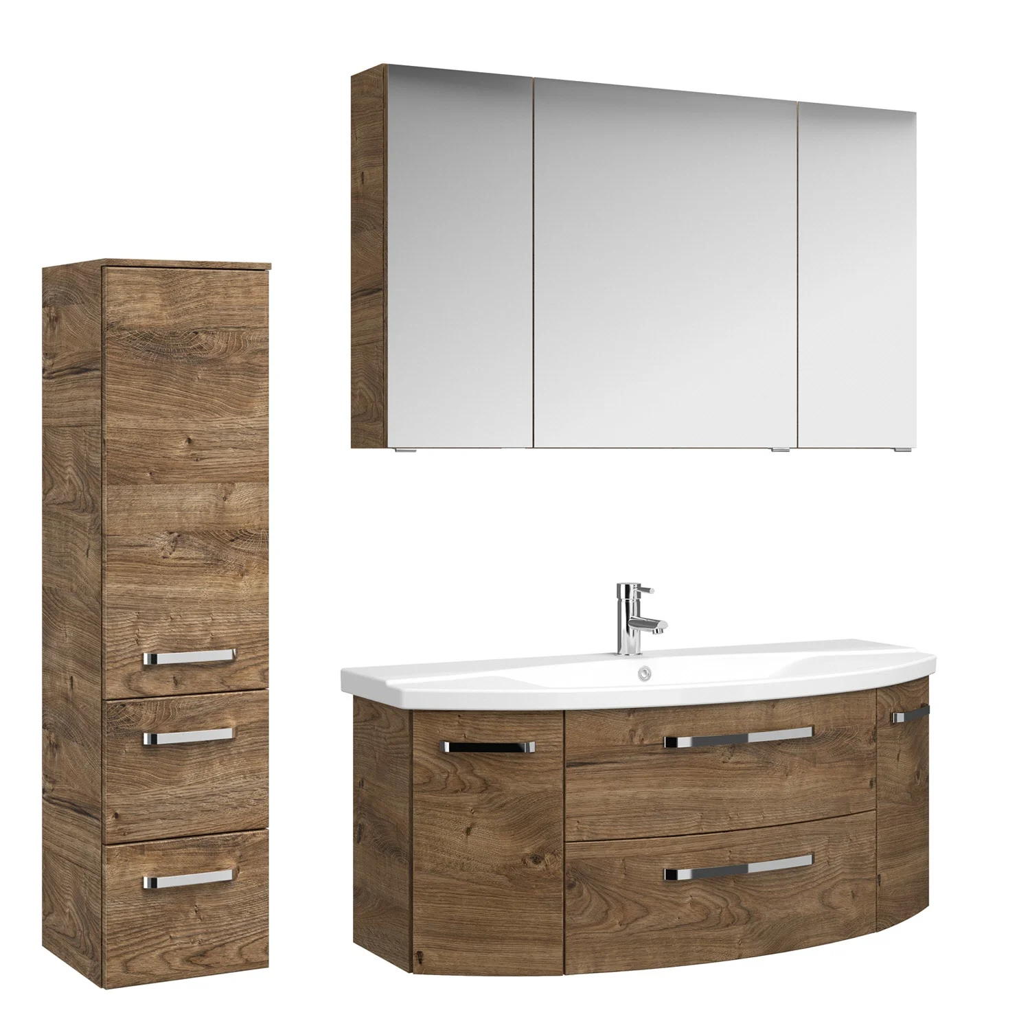 Pelipal Serie 4010 Möbelkombination 120 cm mit Spiegelschrank, Keramikwaschtisch und Waschtischunterschrank Bild 7