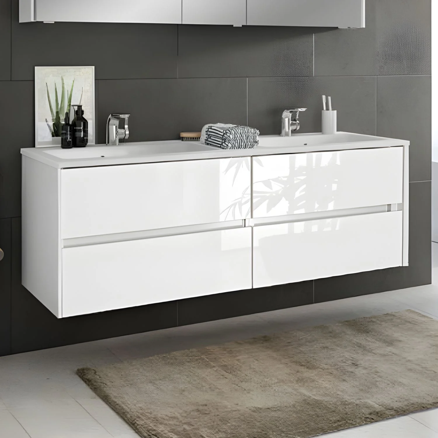 Pelipal Serie 6010 Waschtischunterschrank 152 x 49,3 x 51,2 cm, mit 4 Auszügen