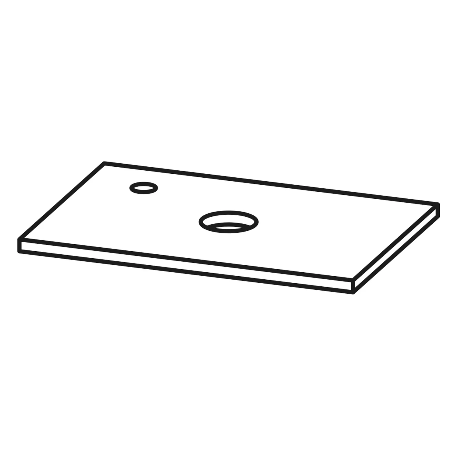 Pelipal Serie 6915 Waschtischplatte 61 x 35 x 1,8 cm, Bohrung links