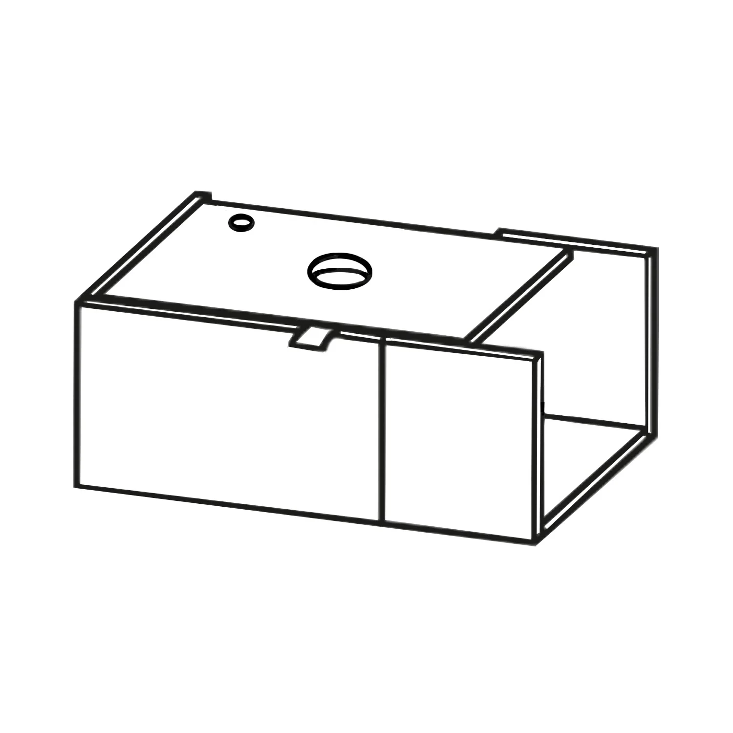 Pelipal Serie 6915 Waschtischunterschrank 60 x 32 x 24 cm mit 2 Drehtüren, Anschlag links