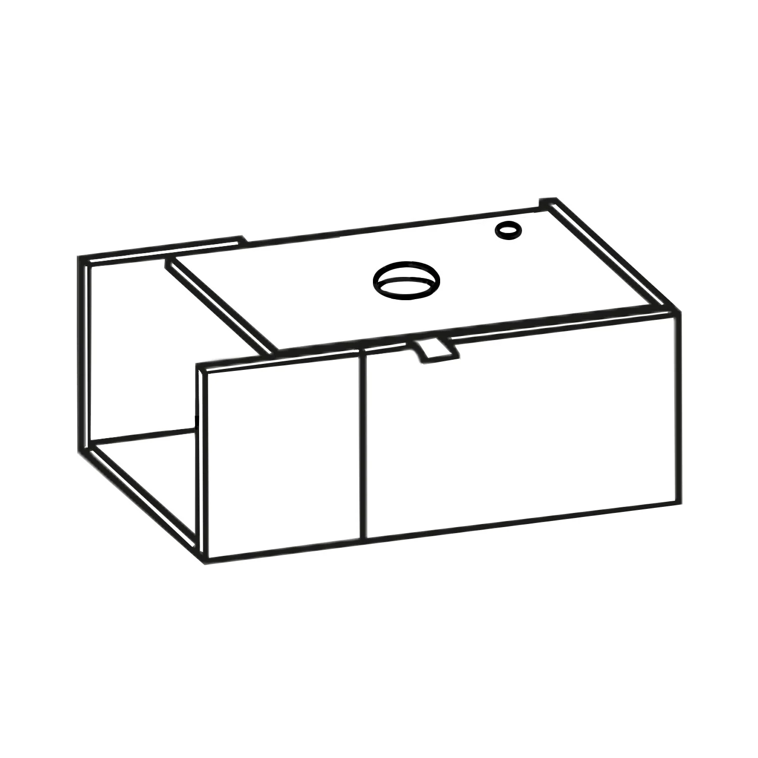 Pelipal Serie 6915 Waschtischunterschrank 60 x 32 x 24 cm mit 2 Drehtüren, Anschlag rechts