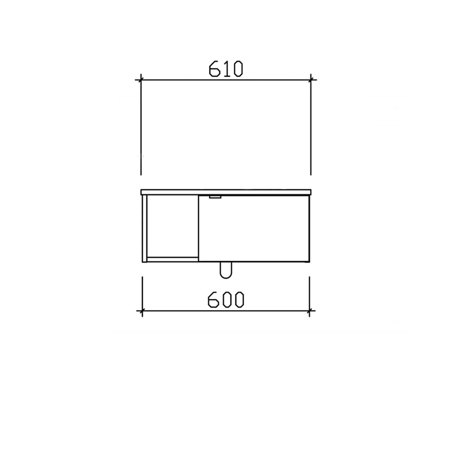 Pelipal Serie 6915 Waschtischunterschrank 60 x 32 x 24 cm mit 1 Drehtür, Anschlag rechts Bild 4