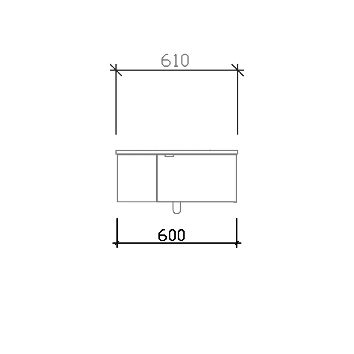 Pelipal Serie 6915 Waschtischunterschrank 60 x 32 x 24 cm mit 2 Drehtüren, Anschlag rechts Bild 4