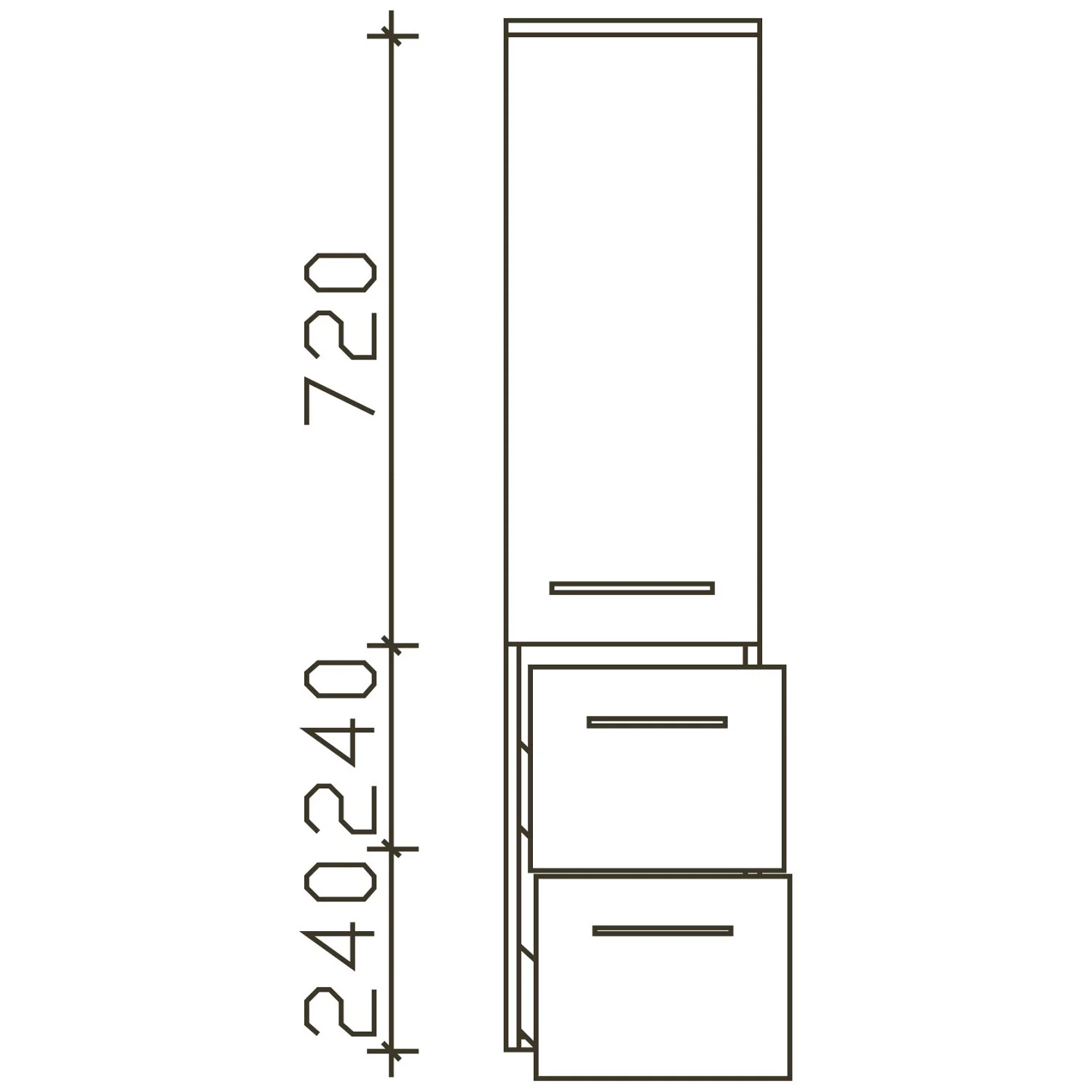 Pelipal Cassca Midischrank 30 x 121 cm mit 1 Drehtür und 2 Auszügen Bild 4
