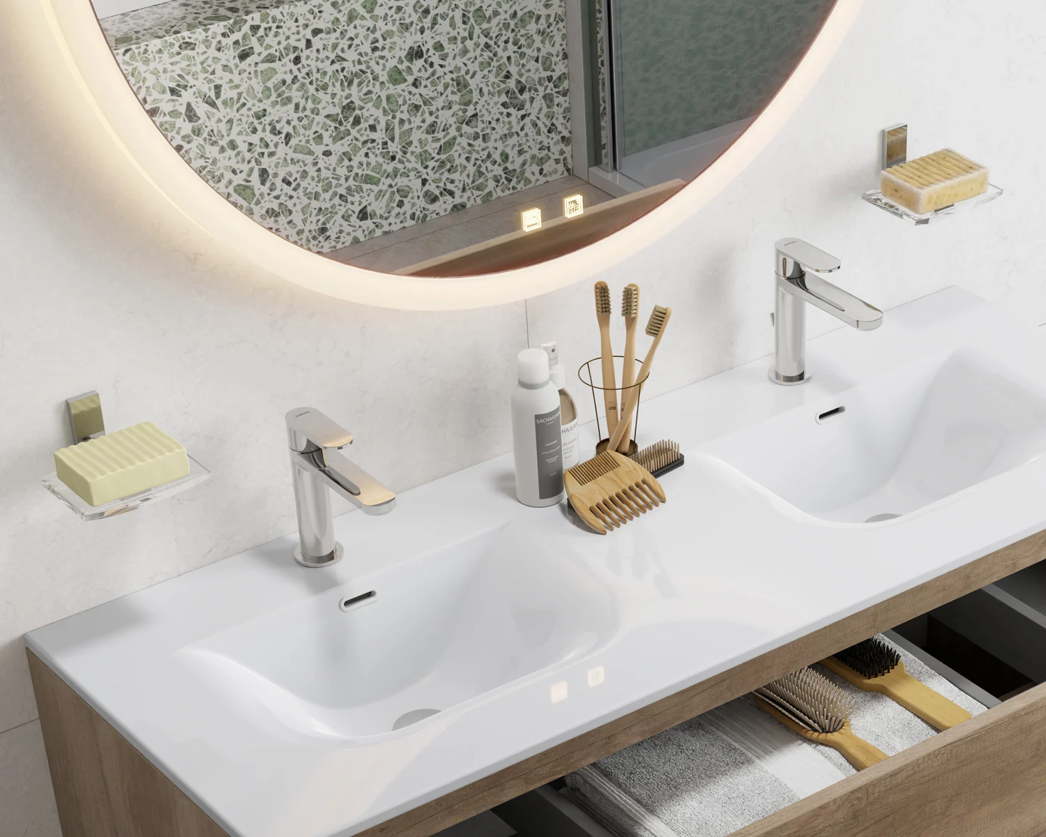 pianura Aora Waschtisch-Einhebelmischer, wassersparend inkl. Pop Up Ablaufventil Bild 7