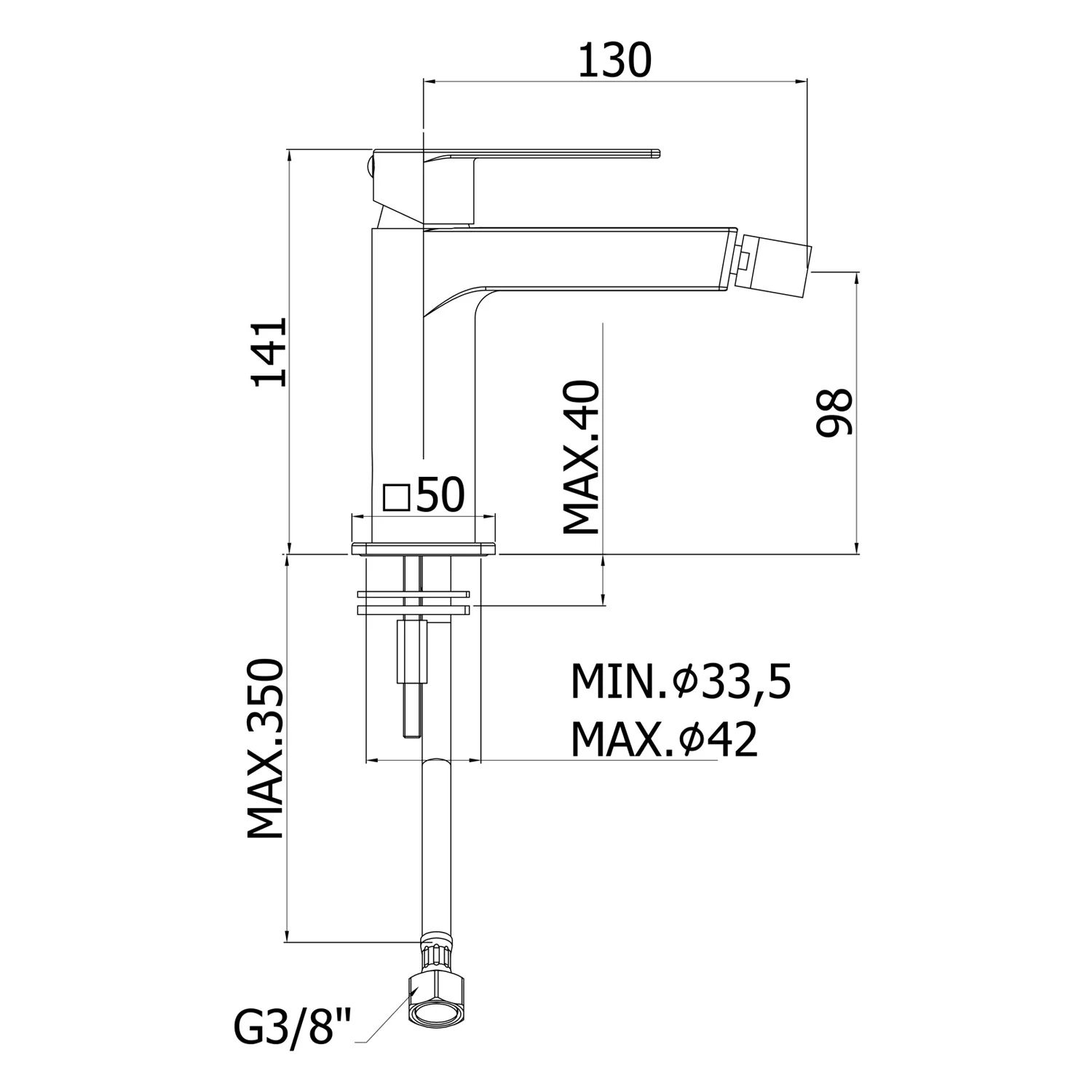 pianura Giulia Bidet-Einhebelmischer, wassersparend Bild 2