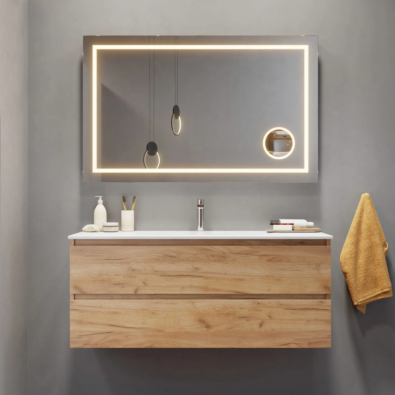 pianura Giulia Waschtisch-Einhebelmischer, wassersparend inkl. Pop Up Ablaufventil Bild 3