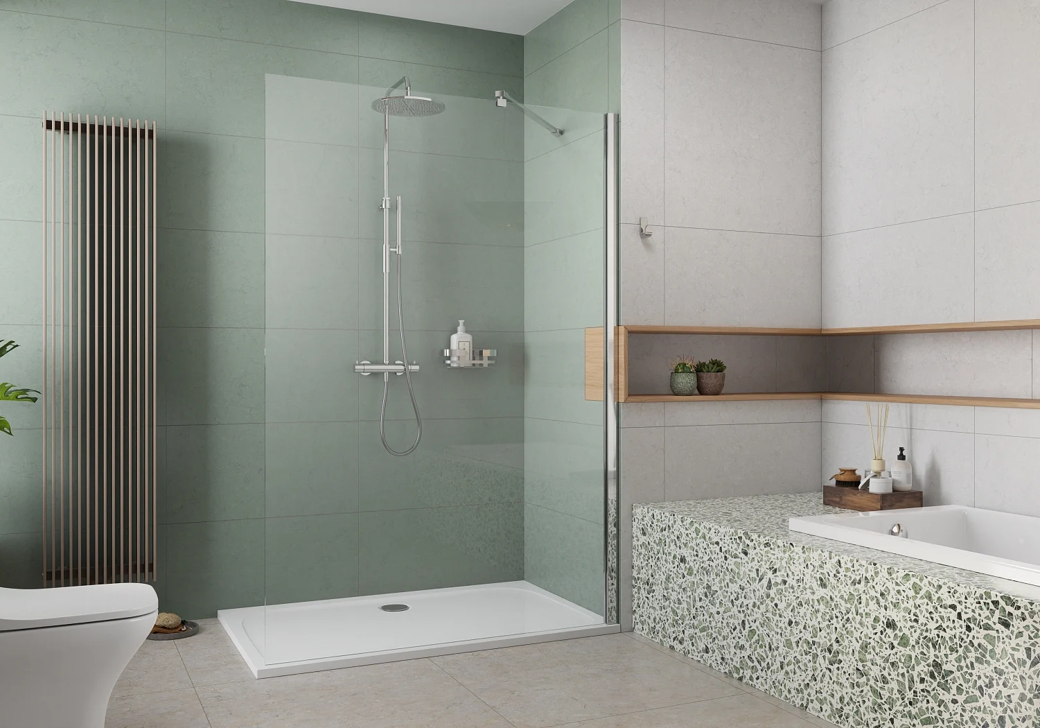 pianura Stella Duschsystem Aufputz mit Thermostat und Kopfbrause 30 cm Bild 3