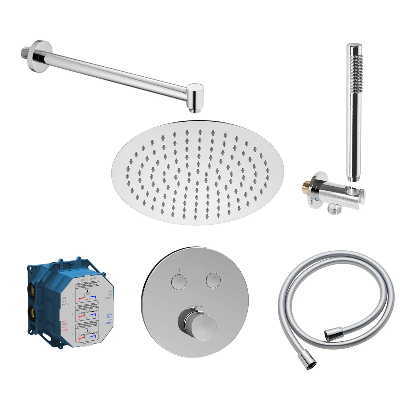 pianura Stella Duschsystem Unterputz mit Smart Push Thermostat für 2 Verbraucher Bild 2