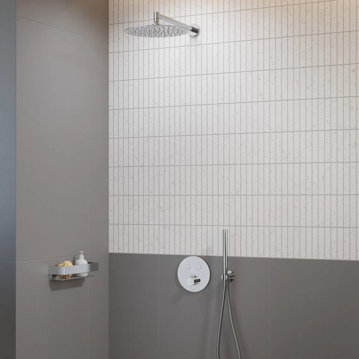 pianura Stella Duschsystem Unterputz mit Smart Push Thermostat für 2 Verbraucher