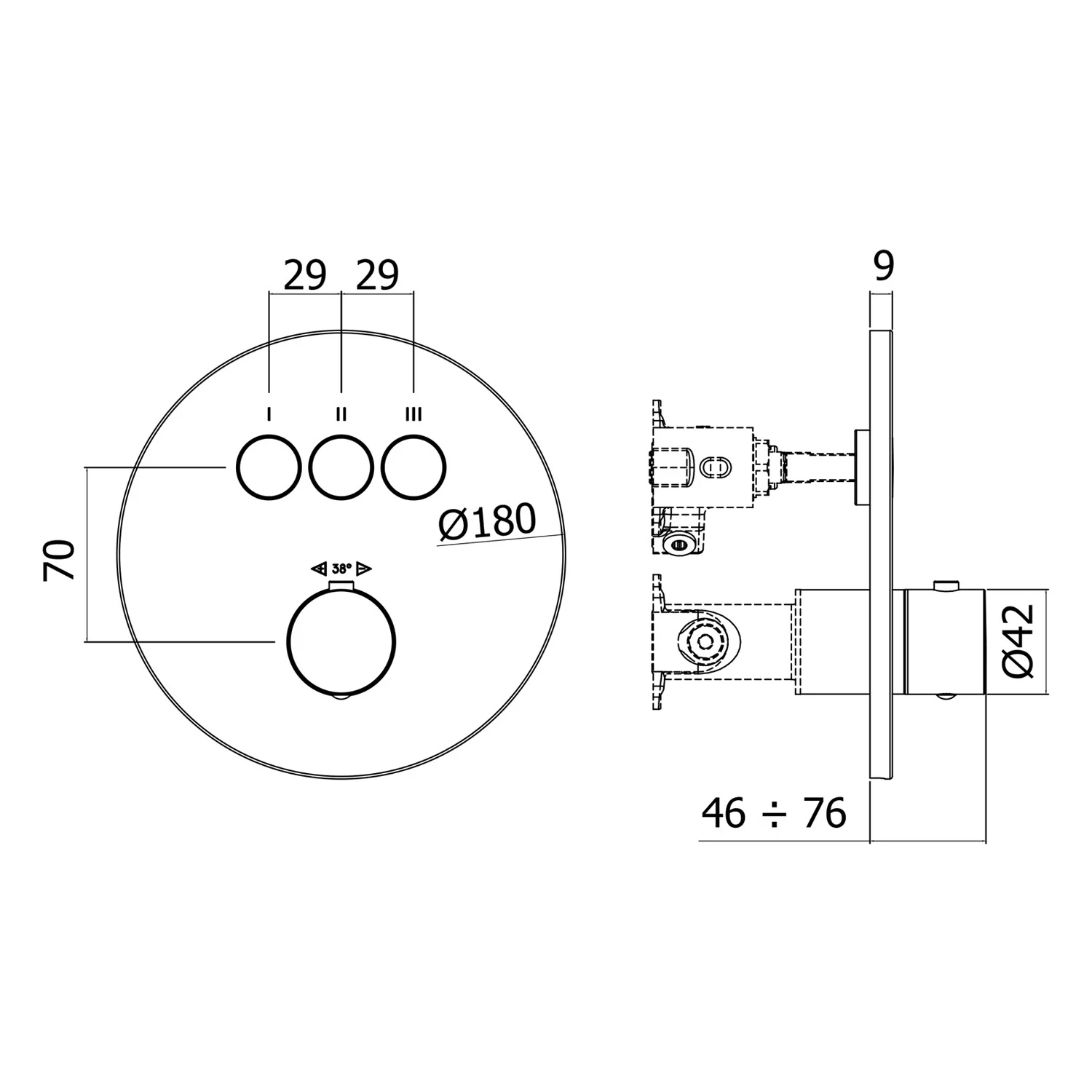 pianura Stella Smart Push Thermostat Unterputz für 3 Verbraucher Bild 2