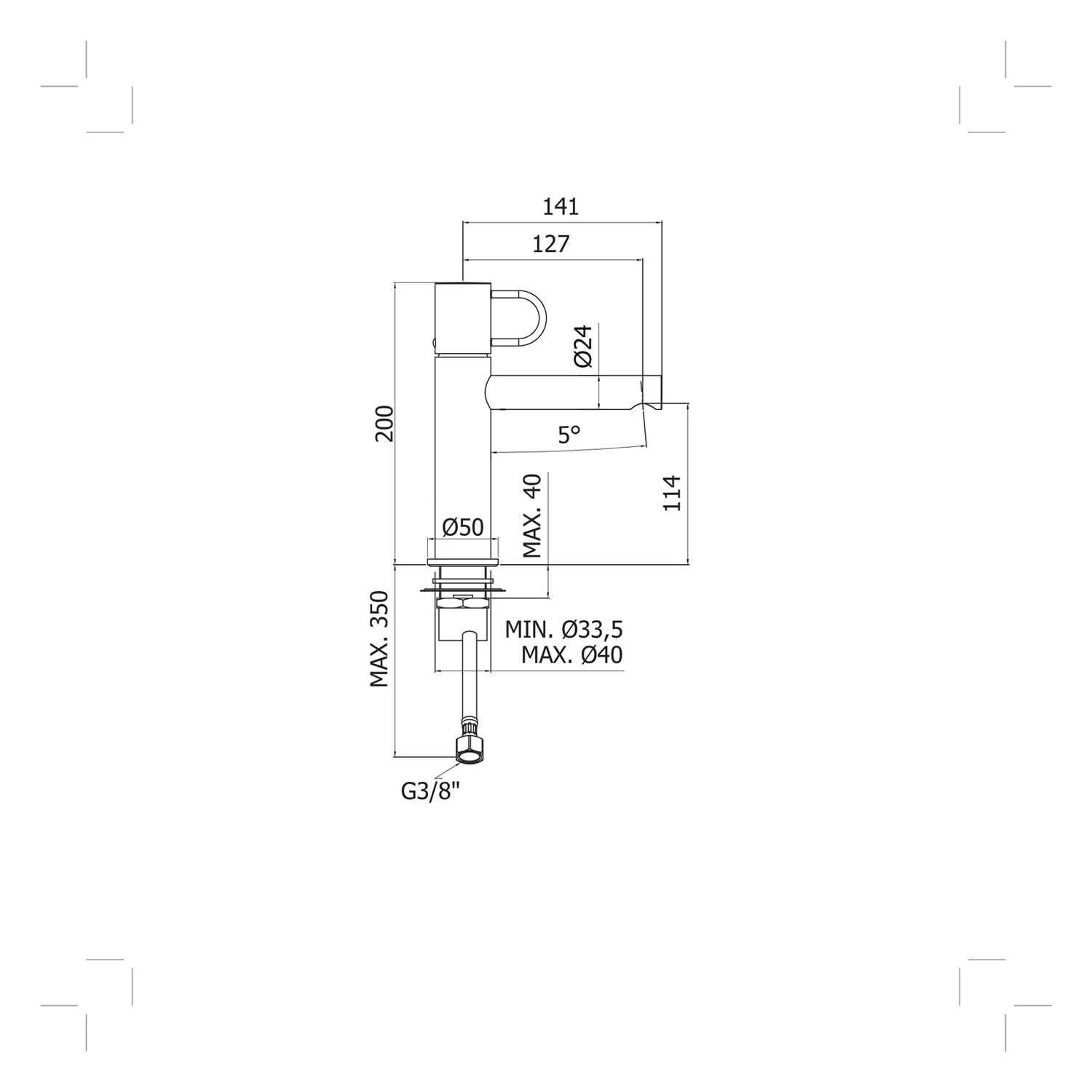 pianura Stella Waschtisch-Einhebelmischer, wassersparend Bild 2