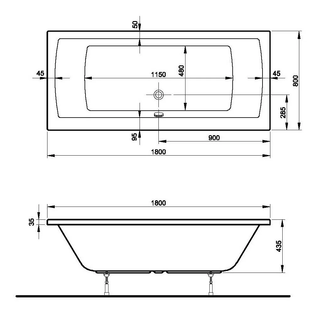 pianura Gina Duo-Badewanne 180 x 80 cm Bild 5